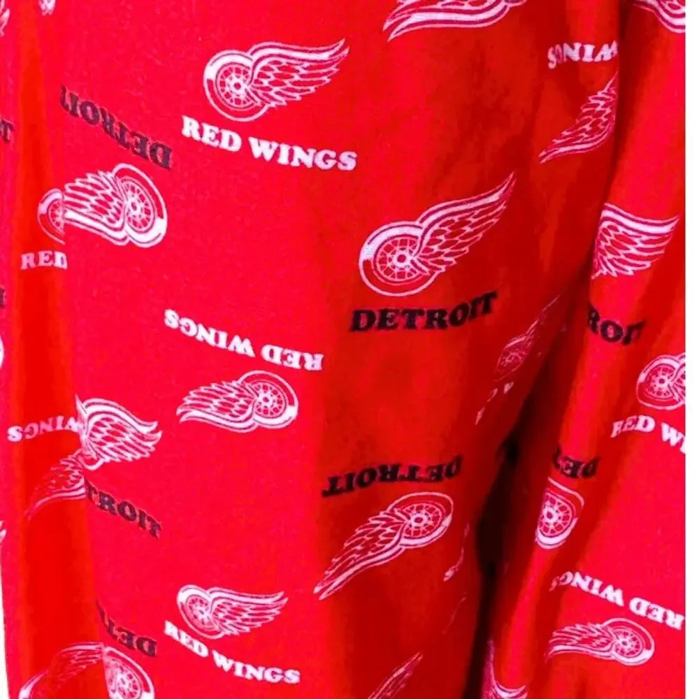 DETROIT RED WINGS Hockey Official NHL Red & White Lounge Pajama Pants ~ LARGE